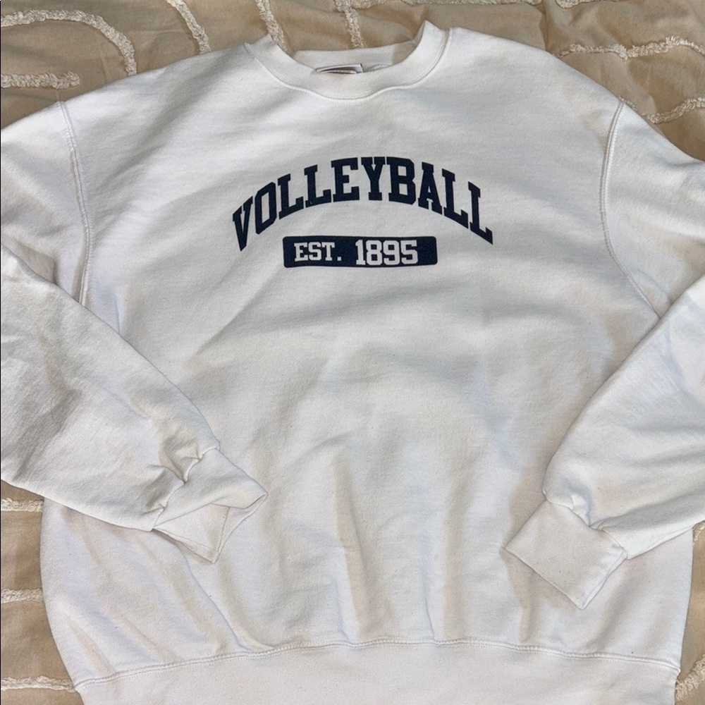 Champion White Crewneck Volleyball Sweater